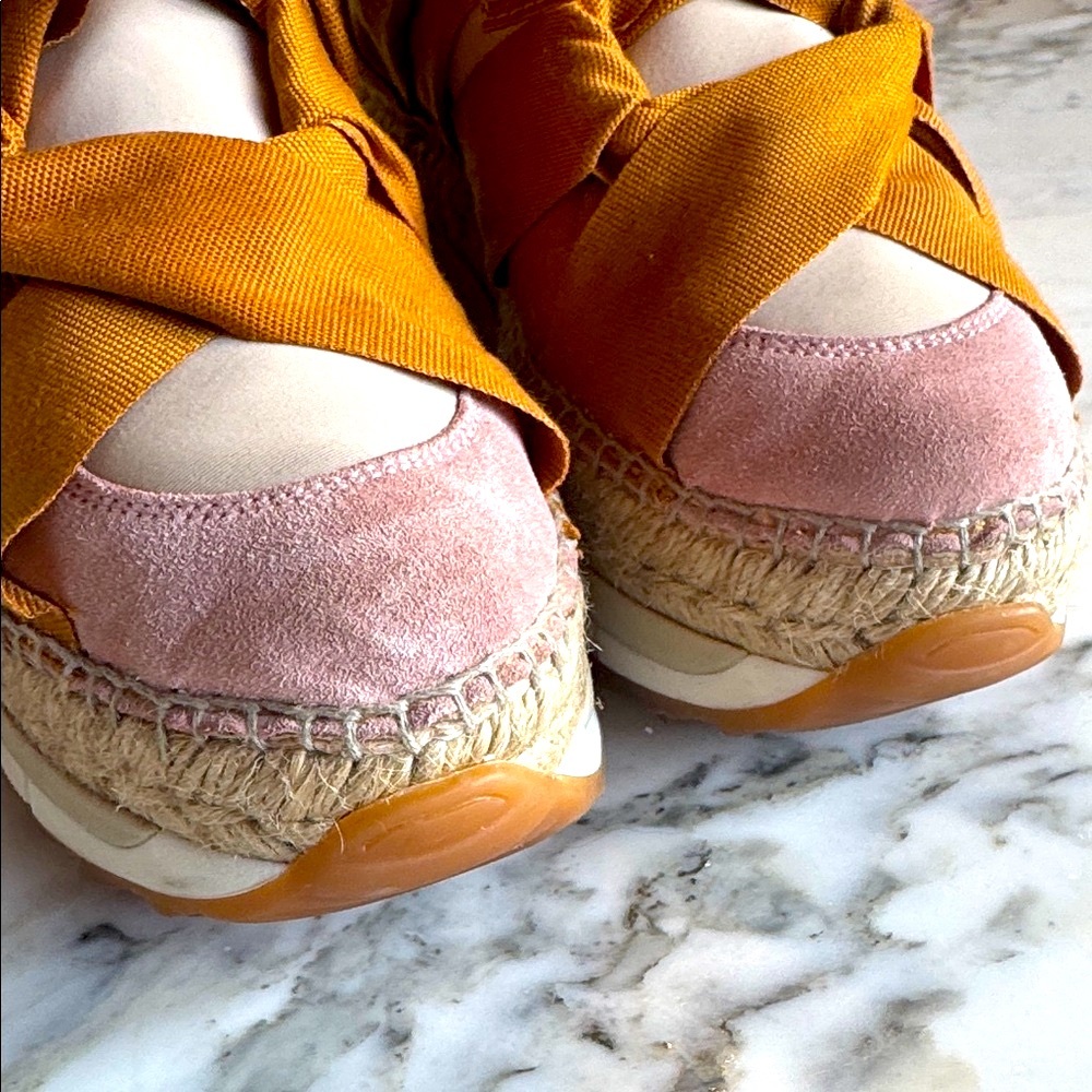 Free People Champin Mustard & Blush Espadrilles women’s size 36/6 - Picture 4 of 12